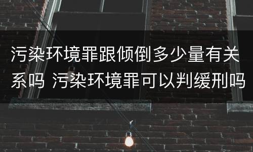 污染环境罪跟倾倒多少量有关系吗 污染环境罪可以判缓刑吗