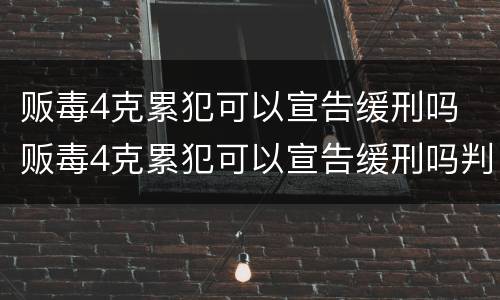 贩毒4克累犯可以宣告缓刑吗 贩毒4克累犯可以宣告缓刑吗判几年