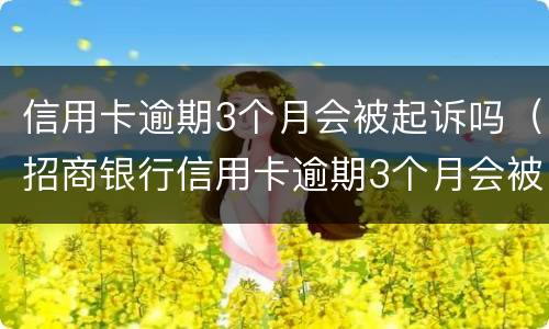 信用卡逾期3个月会被起诉吗（招商银行信用卡逾期3个月会被起诉吗）
