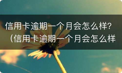 信用卡逾期一个月会怎么样？（信用卡逾期一个月会怎么样?一万额度）