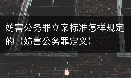 妨害公务罪立案标准怎样规定的（妨害公务罪定义）