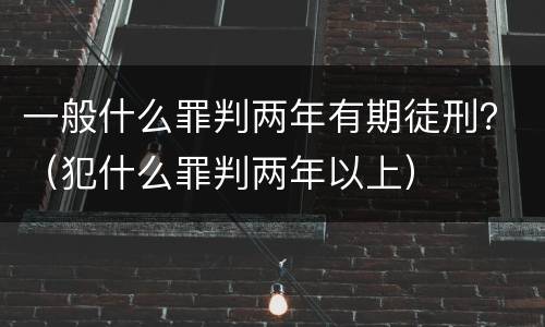 一般什么罪判两年有期徒刑？（犯什么罪判两年以上）