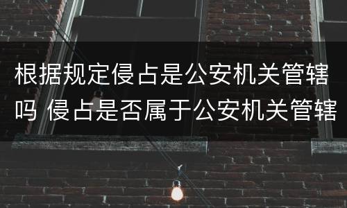 根据规定侵占是公安机关管辖吗 侵占是否属于公安机关管辖