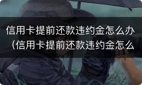 信用卡提前还款违约金怎么办（信用卡提前还款违约金怎么办啊）