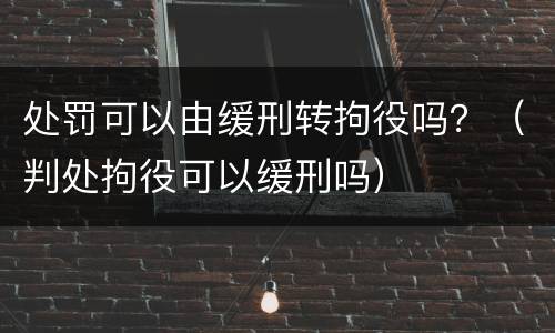 处罚可以由缓刑转拘役吗？（判处拘役可以缓刑吗）