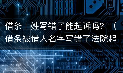 借条上姓写错了能起诉吗？（借条被借人名字写错了法院起诉有用吗）