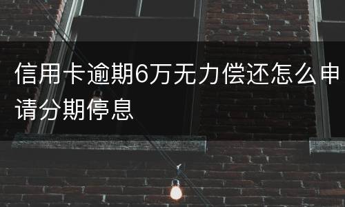 信用卡逾期6万无力偿还怎么申请分期停息