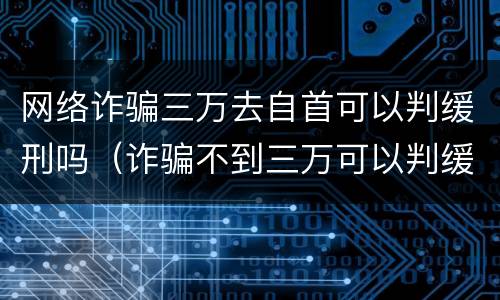 网络诈骗三万去自首可以判缓刑吗（诈骗不到三万可以判缓刑吗）