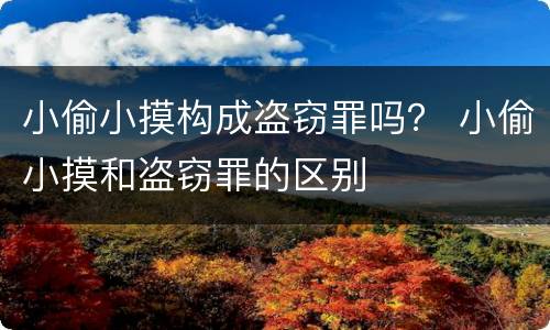 小偷小摸构成盗窃罪吗？ 小偷小摸和盗窃罪的区别