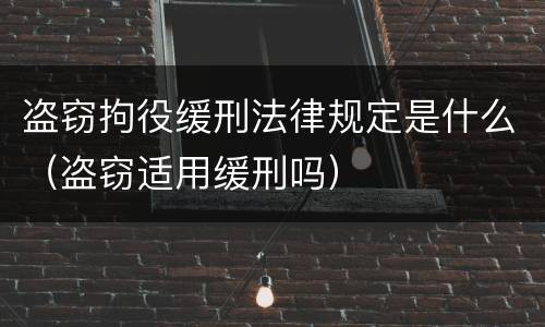 盗窃拘役缓刑法律规定是什么（盗窃适用缓刑吗）