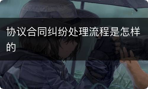 协议合同纠纷处理流程是怎样的