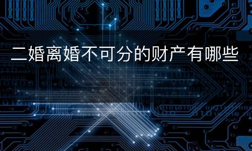 二婚离婚不可分的财产有哪些