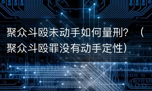 聚众斗殴未动手如何量刑？（聚众斗殴罪没有动手定性）