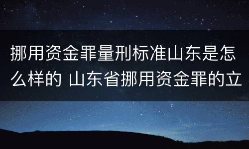 挪用资金罪量刑标准山东是怎么样的 山东省挪用资金罪的立案标准