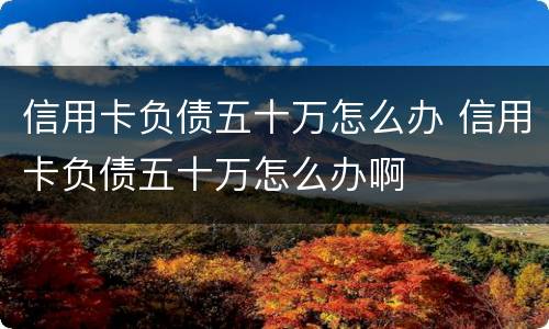 信用卡负债五十万怎么办 信用卡负债五十万怎么办啊