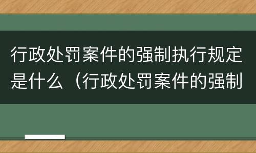 行政处罚案件的强制执行规定是什么（行政处罚案件的强制执行规定是什么意思）