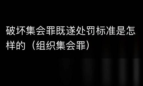 破坏集会罪既遂处罚标准是怎样的（组织集会罪）