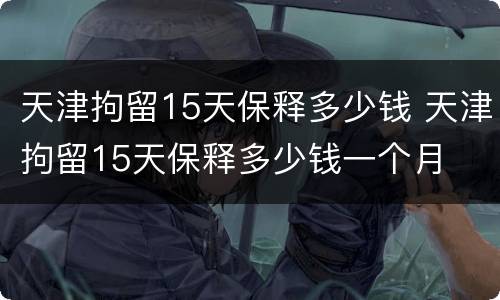 天津拘留15天保释多少钱 天津拘留15天保释多少钱一个月