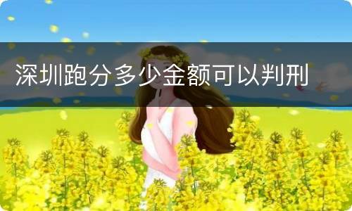深圳跑分多少金额可以判刑