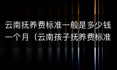 云南抚养费标准一般是多少钱一个月（云南孩子抚养费标准2019）