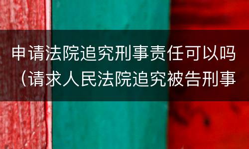 申请法院追究刑事责任可以吗（请求人民法院追究被告刑事）