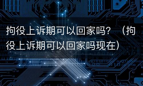 拘役上诉期可以回家吗？（拘役上诉期可以回家吗现在）