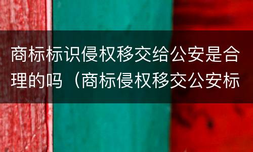 商标标识侵权移交给公安是合理的吗（商标侵权移交公安标准）