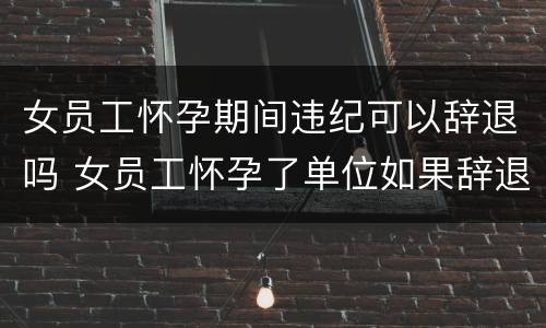 女员工怀孕期间违纪可以辞退吗 女员工怀孕了单位如果辞退他会有什么后果