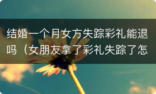 结婚一个月女方失踪彩礼能退吗（女朋友拿了彩礼失踪了怎么办）