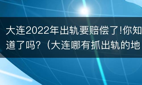大连2022年出轨要赔偿了!你知道了吗?（大连哪有抓出轨的地方）