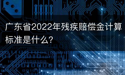 广东省2022年残疾赔偿金计算标准是什么？