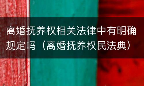 离婚抚养权相关法律中有明确规定吗（离婚抚养权民法典）