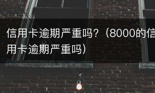 信用卡逾期严重吗?（8000的信用卡逾期严重吗）