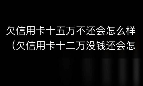 欠信用卡十五万不还会怎么样（欠信用卡十二万没钱还会怎么样）