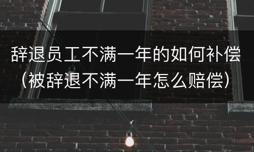 辞退员工不满一年的如何补偿（被辞退不满一年怎么赔偿）
