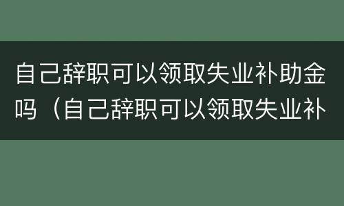 自己辞职可以领取失业补助金吗（自己辞职可以领取失业补助金吗）