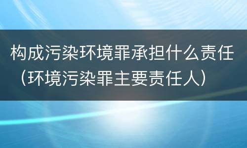 构成污染环境罪承担什么责任（环境污染罪主要责任人）