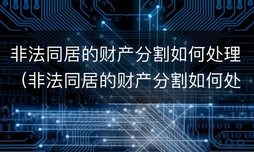 非法同居的财产分割如何处理（非法同居的财产分割如何处理好）