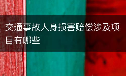 交通事故人身损害赔偿涉及项目有哪些