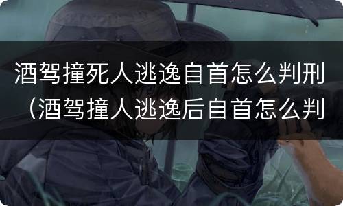 酒驾撞死人逃逸自首怎么判刑（酒驾撞人逃逸后自首怎么判刑）