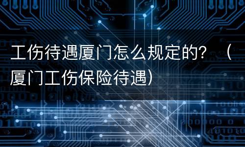 工伤待遇厦门怎么规定的？（厦门工伤保险待遇）
