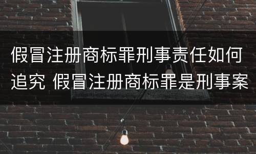 假冒注册商标罪刑事责任如何追究 假冒注册商标罪是刑事案件吗