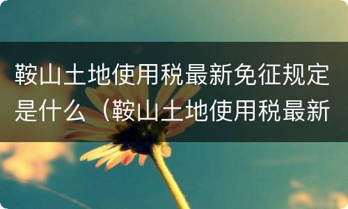 鞍山土地使用税最新免征规定是什么（鞍山土地使用税最新免征规定是什么时候）