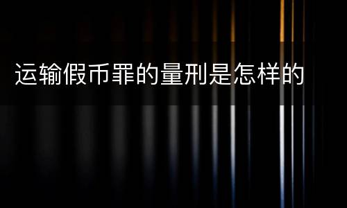 运输假币罪的量刑是怎样的