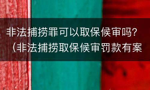 非法捕捞罪可以取保候审吗？（非法捕捞取保候审罚款有案底）