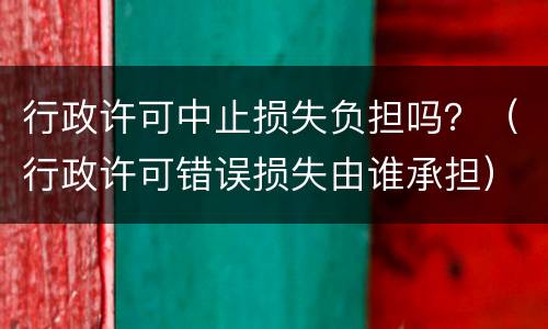 行政许可中止损失负担吗？（行政许可错误损失由谁承担）