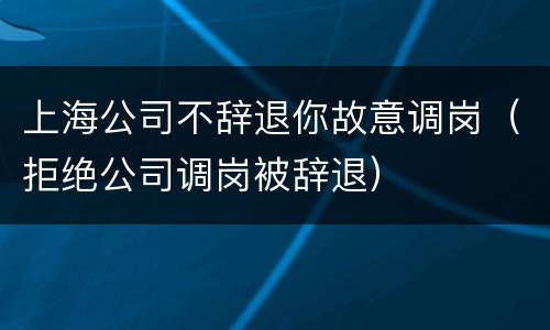 上海公司不辞退你故意调岗（拒绝公司调岗被辞退）