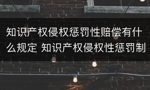 知识产权侵权惩罚性赔偿有什么规定 知识产权侵权性惩罚制度
