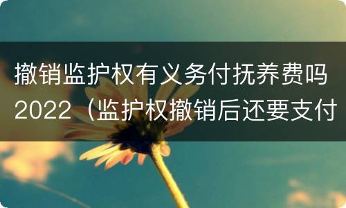 撤销监护权有义务付抚养费吗2022（监护权撤销后还要支付抚养费）