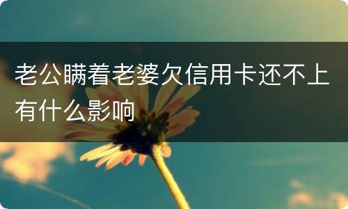 老公瞒着老婆欠信用卡还不上有什么影响